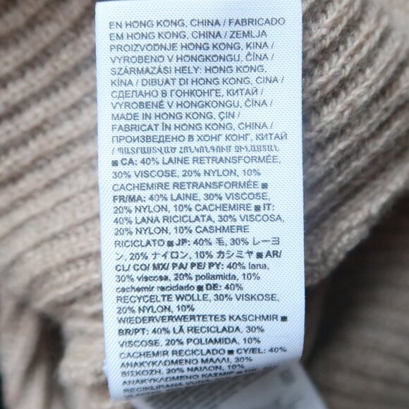 Banana Republic Italian Wool Cashmere Ribbed Knit V-Neck Sweater Beige S - Picture 5 of 7